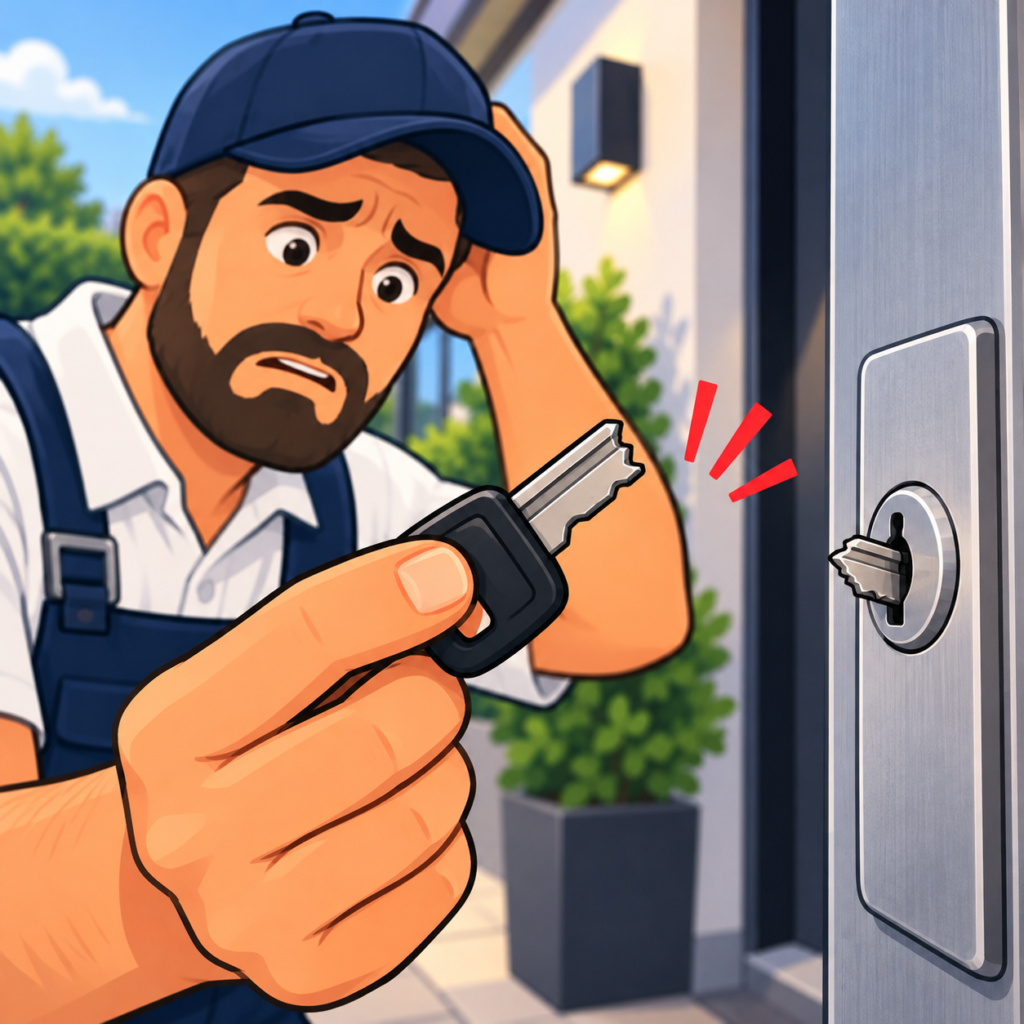 sleutel gebroken in