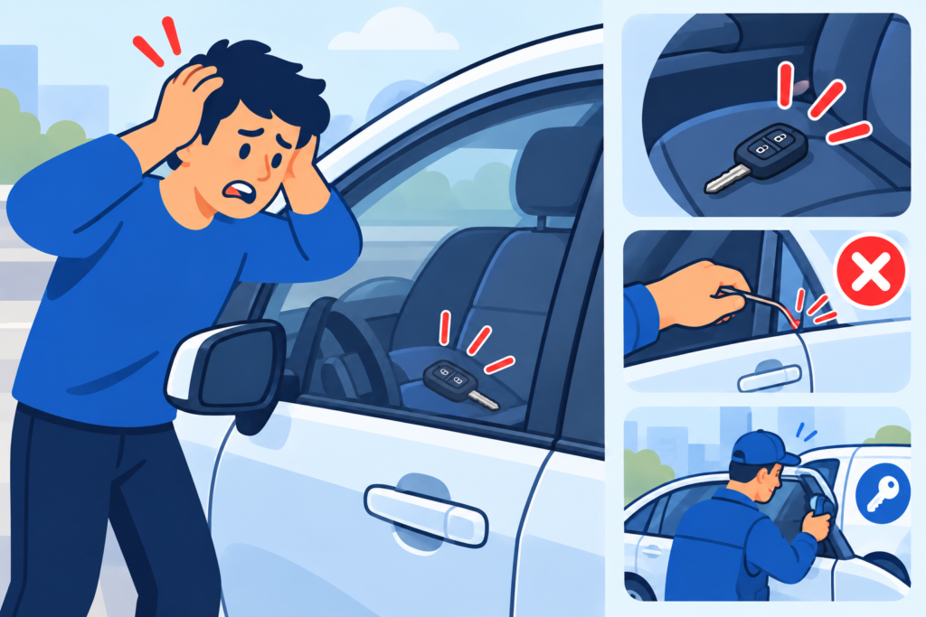 sleutel in auto ligen